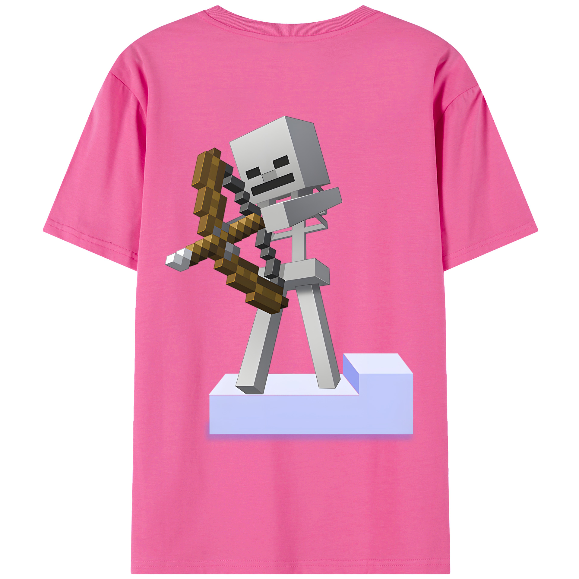 （画像用） マインクラフト ブロックの世界 Minecraft MC Block world レディース半袖Tシャツ(バックプリント)
